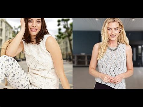 Простые и красивые топы спицами - .Simple and beautiful knitted tops ...