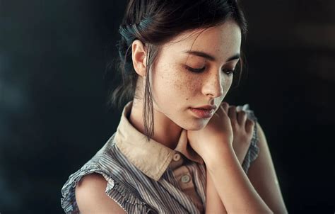 Wallpaper Girl, Beauty, View, Face, Lips, Hair, Freckles, Astana for ...