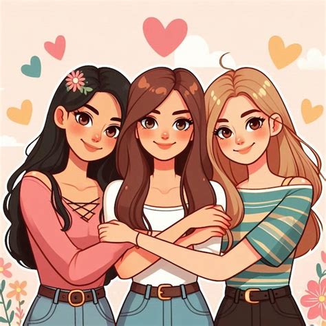 Imágenes de 4 Amigas Dibujo - Descarga gratuita en Freepik