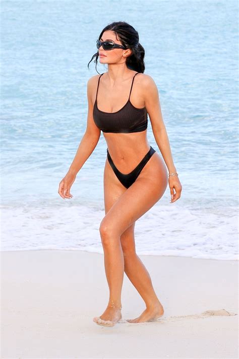 Kylie Jenner in a Bikini on the Beach in Turks and Caicos 01/31/2023