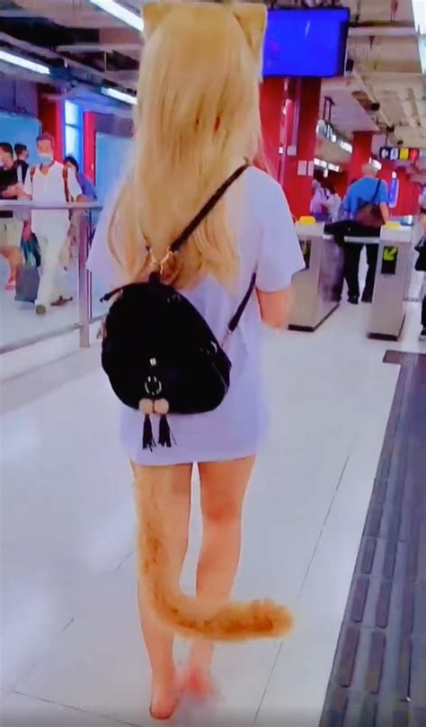 Woman wearing fox tail anal plug sex toy spotted in MTR station ...