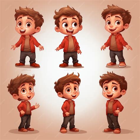 Premium Photo | A cute little cartoon character all pose