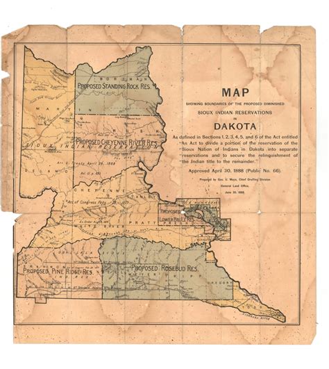 1888 Map showing boundaries of the Proposed Diminished Sioux Indian ...