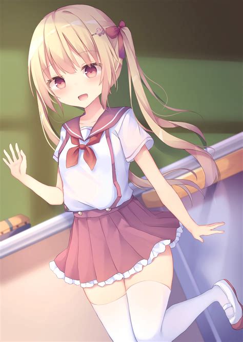 twintails, vertical, green eyes, blonde, portrait display, ice cream