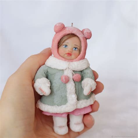 Ватная кукла, Ватная елочная игрушка, Интерьерная кукла в одарок ...