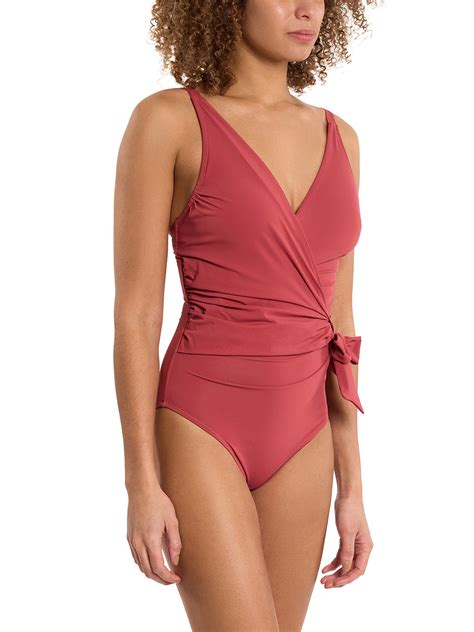 Wide Strap Wrap One Piece Swimsuit Sunbaked Red Sale | Hanky Panky