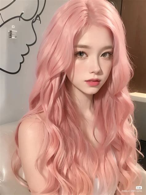close    person  pink hair   white shirt long flowing