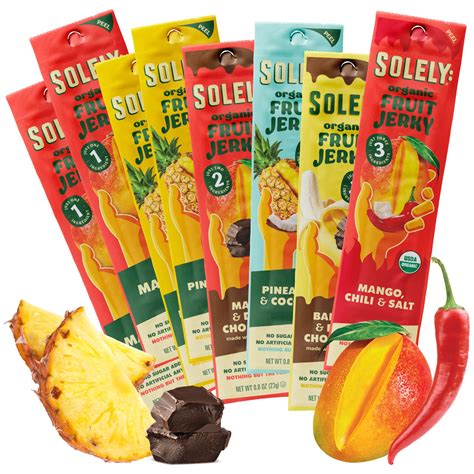 Amazon.com: SOLELY - Organic Fruit Jerky Variety Pack - 8 Flavors, 8