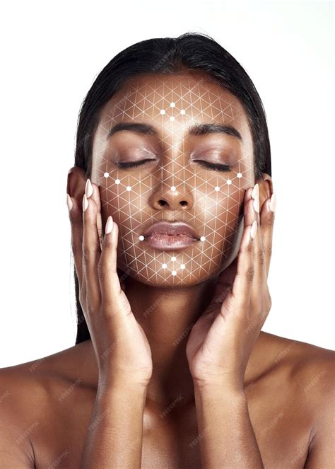 Premium Photo | Beauty technology and facial recognition for skincare ...