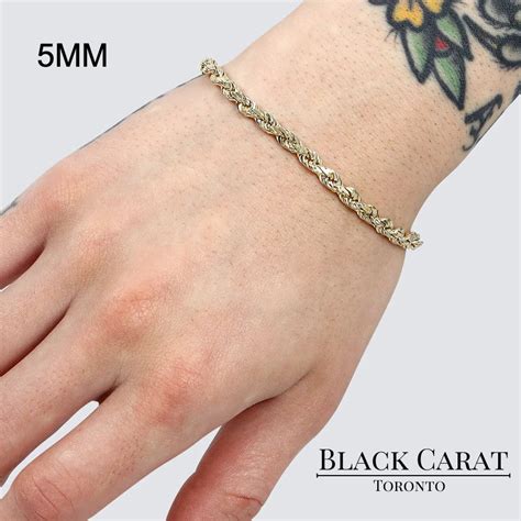 Men's 14K Gold Rope Bracelet – Black Carat