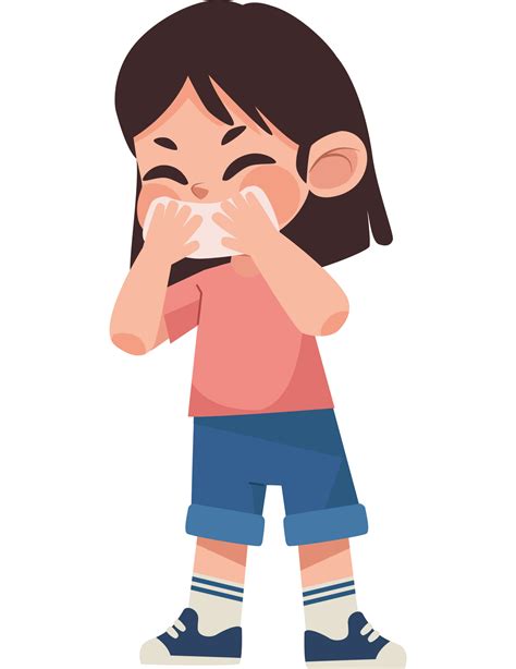 little girl sick with flu 24092349 PNG