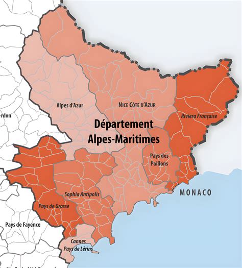 Carte des intercommunalités des Alpes-Maritimes