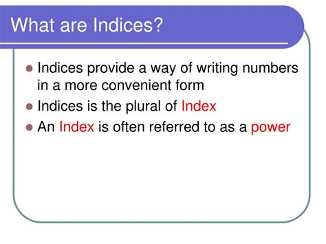 laws  indices powerpoint    id