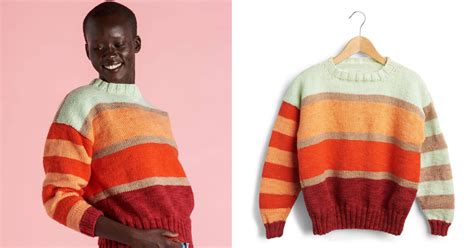 Right Stripe Knitted Sweater [FREE Knitting Pattern]