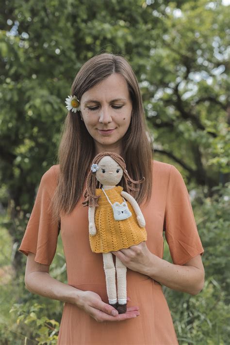 Nina Doll. PDF Crochet Pattern in English. Amigurumi Toy. Crochet Doll