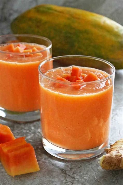 nourishing papaya ginger smoothie recipe savory spin