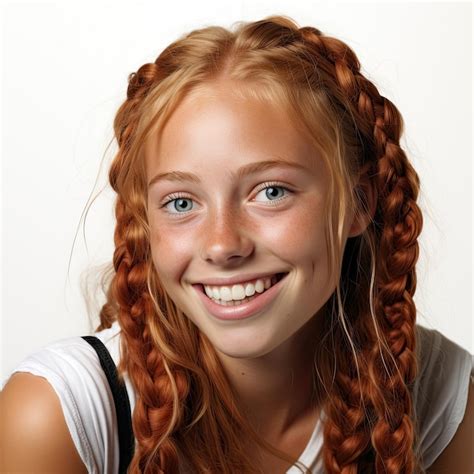 Vibrante niña danesa de 12 años con risa entusiasta | Foto Premium