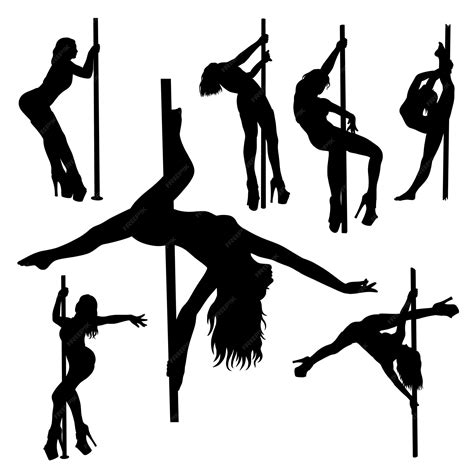 Premium Vector | Female pole dancer activity silhouette