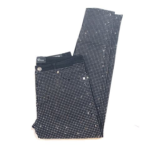 Barocco Black Fully Loaded White Crystal Spiked Jeans – Dudes Boutique