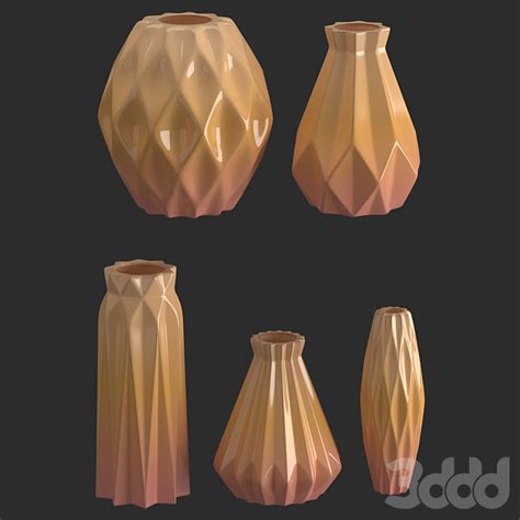 Вазы геометрические - Вазы - 3D модель
