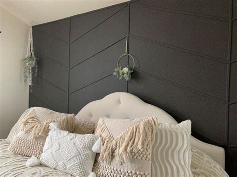 SW Urbane Bronze Herringbone Accent Wall in Bedroom