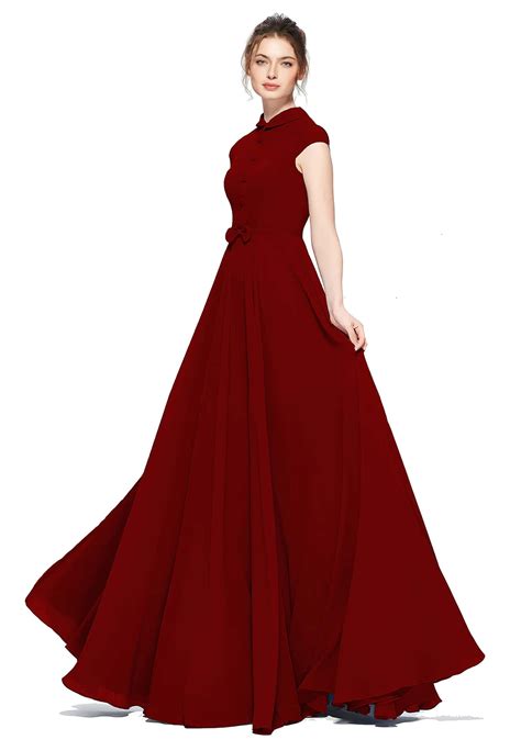 Download Gorgeous Lady In Red Long Ball Dress Picture | Wallpapers.com
