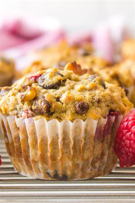Chocolate Raspberry Oatmeal Muffins - Reluctant Entertainer
