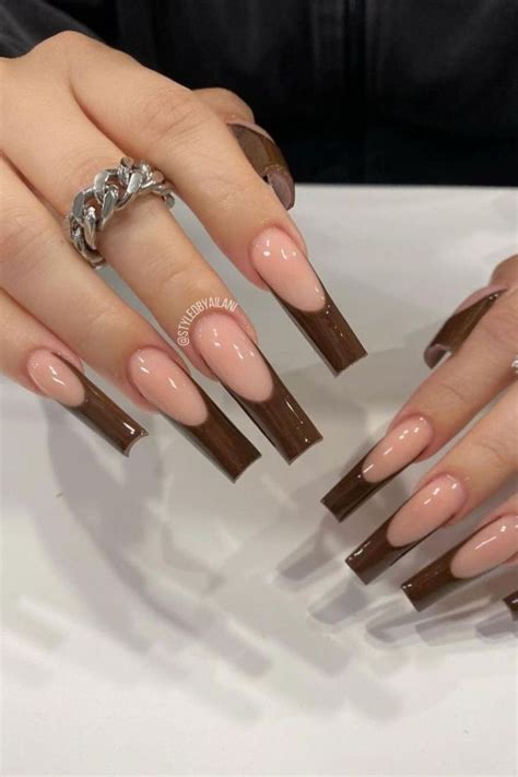 French tip acrylic nails | Fall acrylic nails, Nail swag, Minimal luxe