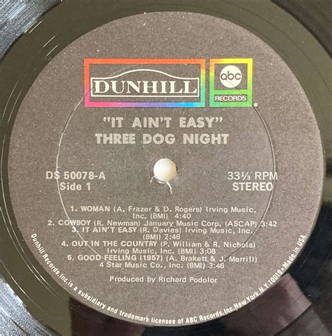 Three Dog Night – ‘It Ain’t Easy’ LP Banned Nude Album Cover, Signed by