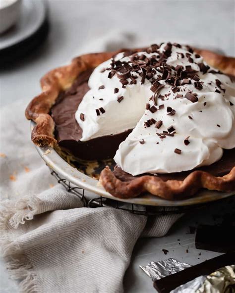 Chocolate Pudding Pie with Whipped Cream - Studio Baked