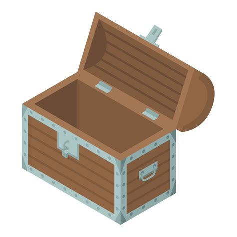 empty treasure box icon isometric style  vector art  vecteezy