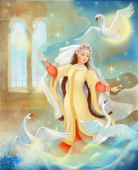 Царевна Лягушка и лебеди - картинка №14119 | Printonic.ru