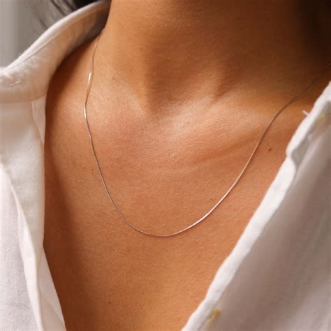 14K Gold Chain, 14K Gold Necklace, White Gold, Solid Gold Necklace, Solid Gold Chain, White Gold ...