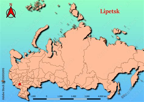 Vector Map of Russia with map of Lipetsk county highlighted in red ...