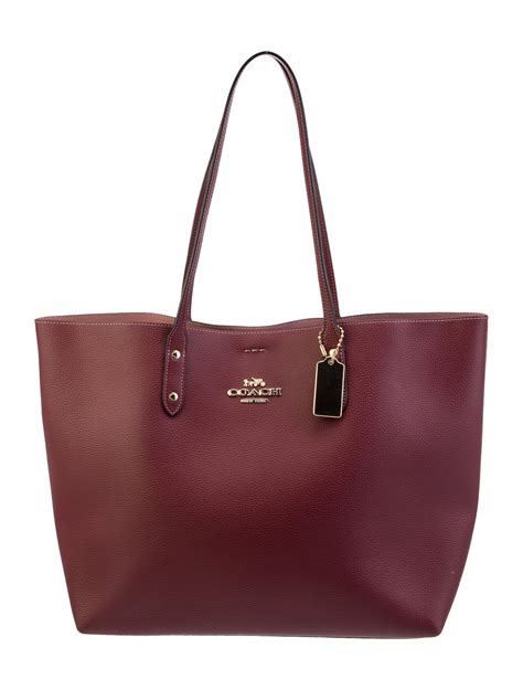 coach solid leather tote bag red totes handbags cch