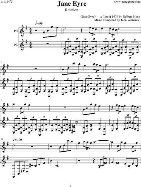 piano sheet music -Jane Eyre 1970 简爱 - www.gangqinpu.com