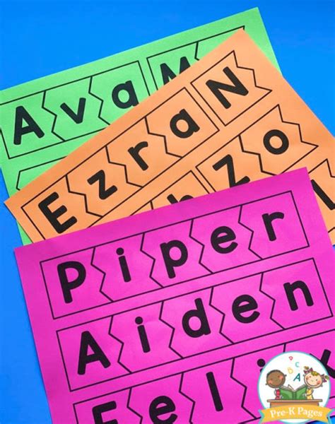 Editable Name Puzzles - Pre-K Pages