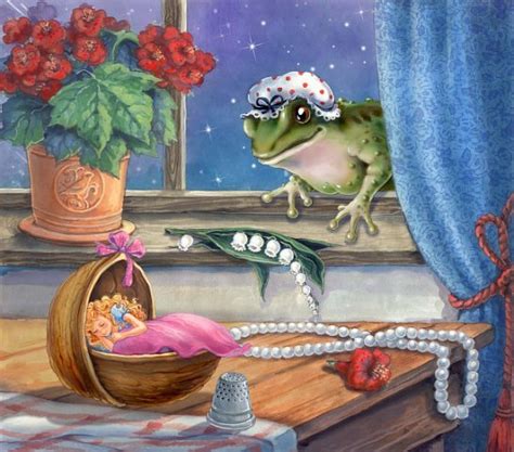 Иллюстрация Дюймовочка в стиле книжная графика | Illustrators.ru