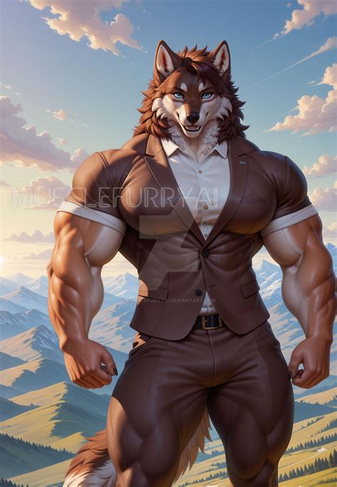 Anthro Muscle (Drew) by MuscleFurryAI on DeviantArt