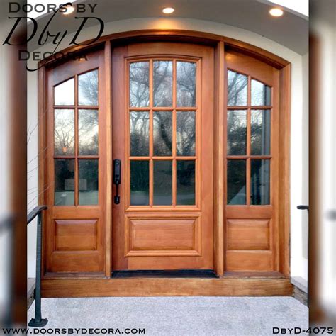 Custom Divided Lite Double Doors And Transom Entry - Doors by Decora