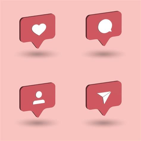 premium vector vector instagram notification icons set