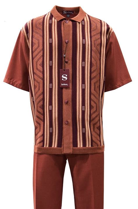 Michael Irvin Silversilk Mauve Knit Front Walking Suit 2396 | Fashion ...