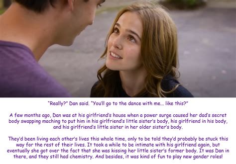 TG Swapping Caps: Happy in his girlfriend's little sister's body