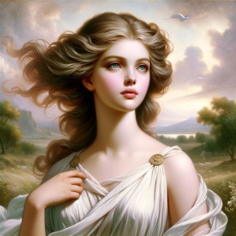 Oil painting of Goddess Seraphina the goddess embodies eternal youth