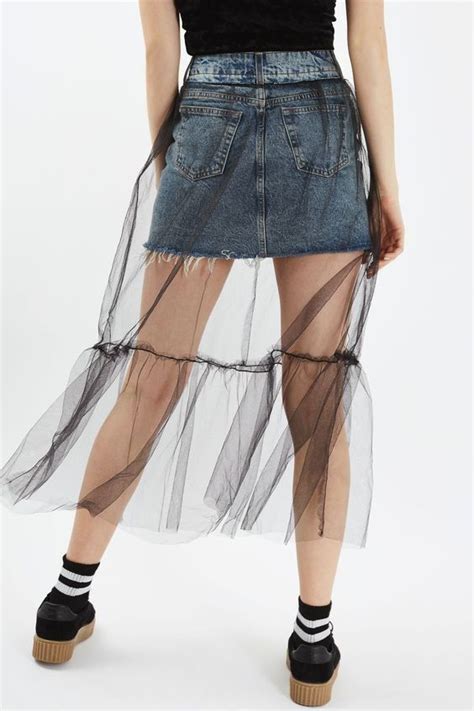 Pin by Екатерина Филипенко on прозрачная юбка | Denim skirt women ...