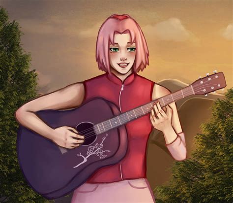 Sakura Haruno with guitar by Tweckki on DeviantArt