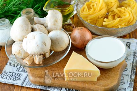 Макароны-гнезда с грибами и сыром в духовке — рецепт с фото пошагово