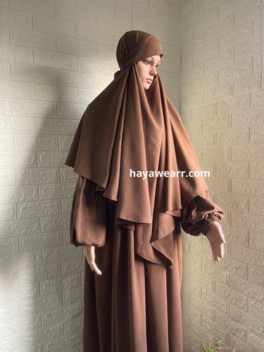 abaya  khimar shade brown haya wearr