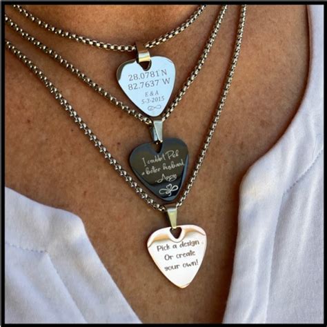 Personalized Guitar Pick Necklace, Custom Name Jewelry, Music Gift ...