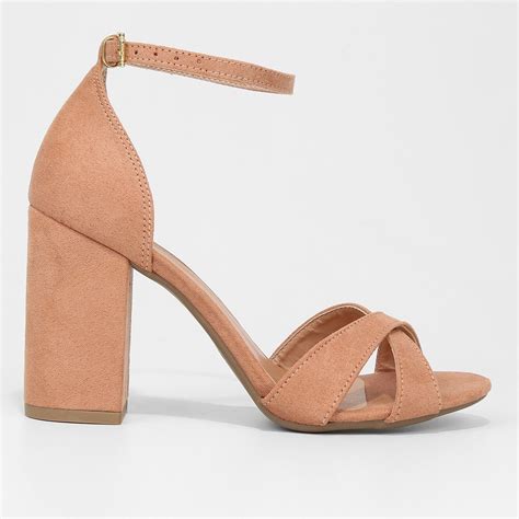Sandália Griffe Salto Bloco Alto Feminina - Nude | Netshoes